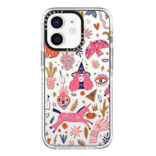 For iPhone 11 Simple Illustration Pattern Full Coverage Phone Case(Girl Stickers A)