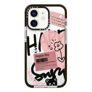For iPhone 11 Simple Illustration Pattern Full Coverage Phone Case(Happy Every Day A)