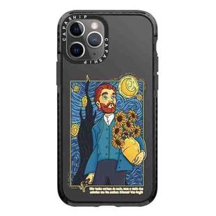 For iPhone 11 Pro Simple Illustration Pattern Full Coverage Phone Case(Starry Sky A)
