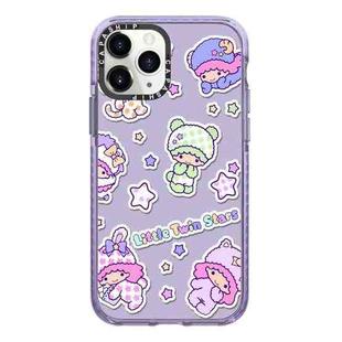 For iPhone 11 Pro Max Simple Illustration Pattern Full Coverage Phone Case(Twin Stars C)