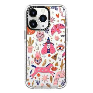 For iPhone 11 Pro Max Simple Illustration Pattern Full Coverage Phone Case(Girl Stickers A)