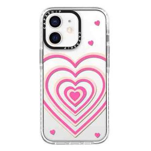 For iPhone 12 Simple Illustration Pattern Full Coverage Phone Case(3D Love)