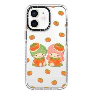 For iPhone 12 Simple Illustration Pattern Full Coverage Phone Case(Twin Stars A)