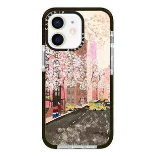 For iPhone 12 Simple Illustration Pattern Full Coverage Phone Case(Spring Scene B)