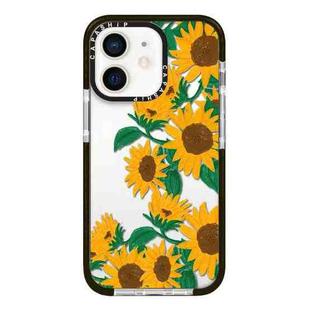 For iPhone 12 mini Simple Illustration Pattern Full Coverage Phone Case(Sunflowers B)