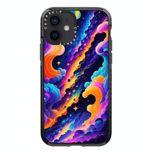 For iPhone 12 mini Simple Illustration Pattern Full Coverage Phone Case(Colorful Clouds B)