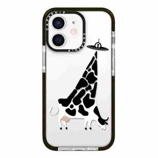 For iPhone 12 mini Simple Illustration Pattern Full Coverage Phone Case(Funny Cow A)