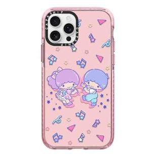 For iPhone 12 Pro Simple Illustration Pattern Full Coverage Phone Case(Twin Stars B)