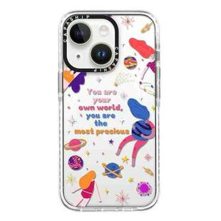 For iPhone 14 Plus Simple Illustration Pattern Full Coverage Phone Case(Love Yourself A)