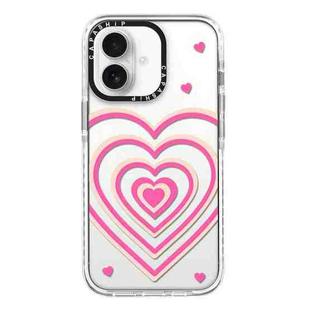 For iPhone 16 Simple Illustration Pattern Full Coverage Phone Case(3D Love)