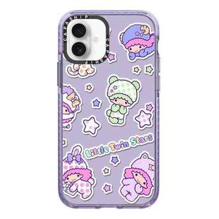 For iPhone 16 Simple Illustration Pattern Full Coverage Phone Case(Twin Stars C)