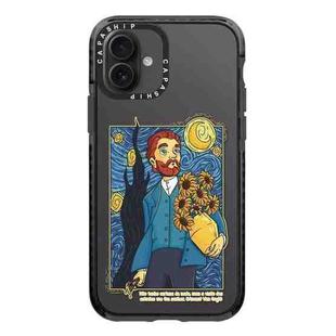 For iPhone 16 Simple Illustration Pattern Full Coverage Phone Case(Starry Sky A)