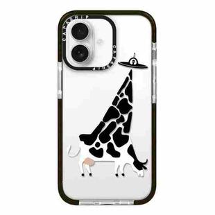 For iPhone 16 Simple Illustration Pattern Full Coverage Phone Case(Funny Cow A)