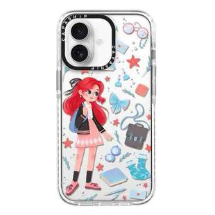 For iPhone 16 Simple Illustration Pattern Full Coverage Phone Case(Girls Wardrobe A)