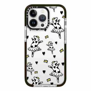 For iPhone 16 Pro Max Simple Illustration Pattern Full Coverage Phone Case(Funny Cow B)