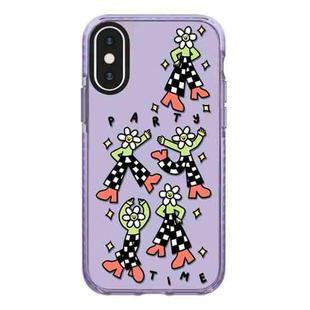 For iPhone X / XS Simple Illustration Pattern Full Coverage Phone Case(Happy Party C)