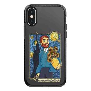 For iPhone X / XS Simple Illustration Pattern Full Coverage Phone Case(Starry Sky A)