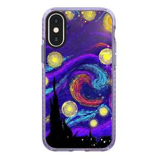 For iPhone X / XS Simple Illustration Pattern Full Coverage Phone Case(Starry Sky B)