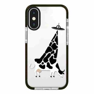 For iPhone X / XS Simple Illustration Pattern Full Coverage Phone Case(Funny Cow A)