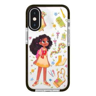 For iPhone X / XS Simple Illustration Pattern Full Coverage Phone Case(Girls Wardrobe B)