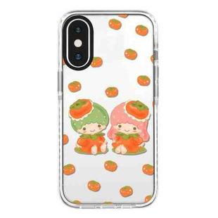 For iPhone X / XS Simple Illustration Pattern Full Coverage Phone Case(Twin Stars A)