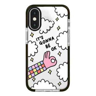 For iPhone X / XS Simple Illustration Pattern Full Coverage Phone Case(Happy Party B)