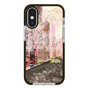 For iPhone X / XS Simple Illustration Pattern Full Coverage Phone Case(Spring Scene B)