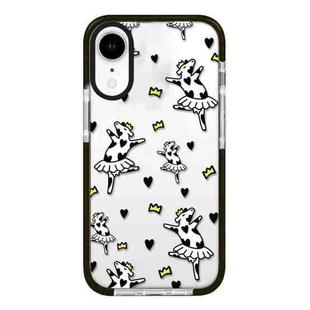 For iPhone XR Simple Illustration Pattern Full Coverage Phone Case(Funny Cow B)