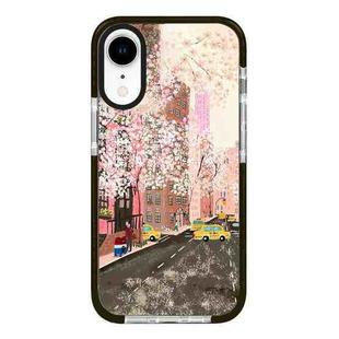 For iPhone XR Simple Illustration Pattern Full Coverage Phone Case(Spring Scene B)