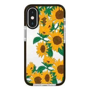 For iPhone XS Max Simple Illustration Pattern Full Coverage Phone Case(Sunflowers B)