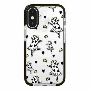 For iPhone XS Max Simple Illustration Pattern Full Coverage Phone Case(Funny Cow B)