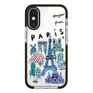 For iPhone XS Max Simple Illustration Pattern Full Coverage Phone Case(City Landmark B)