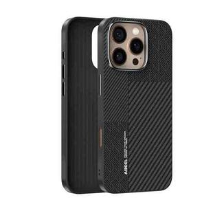 For iPhone 16 Pro Max ABEEL 6D Micro Relief MagSafe Magnetic Phone Case(Carbon Fiber Black)