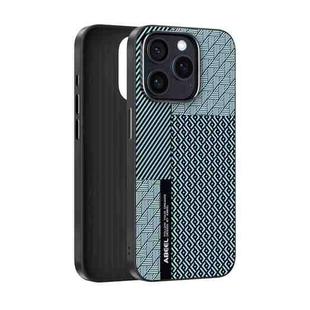 For iPhone 15 Pro Max ABEEL 6D Micro Relief MagSafe Magnetic Phone Case(Carbon Fiber Blue)