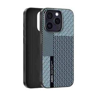 For iPhone 14 Pro ABEEL 6D Micro Relief MagSafe Magnetic Phone Case(Carbon Fiber Blue)