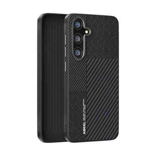 For Samsung Galaxy S24 FE 5G ABEEL 6D Micro Relief MagSafe Magnetic Phone Case(Carbon Fiber Black)