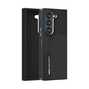 For Samsung Galaxy Z Fold5 5G ABEEL 6D Micro Relief MagSafe Magnetic Phone Case(Carbon Fiber Black)