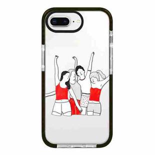 For iPhone 7 Plus / 8 Plus Simple Illustration Pattern Full Coverage Phone Case(Happy Friend B)