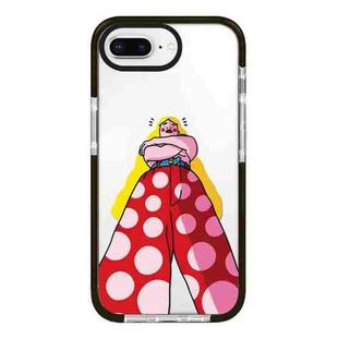 For iPhone 7 Plus / 8 Plus Simple Illustration Pattern Full Coverage Phone Case(Personality Girl B)