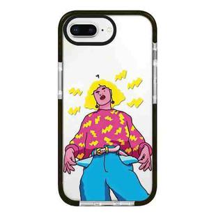 For iPhone 7 Plus / 8 Plus Simple Illustration Pattern Full Coverage Phone Case(Personality Girl C)