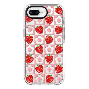 For iPhone 7 Plus / 8 Plus Simple Illustration Pattern Full Coverage Phone Case(Love Strawberry Flower)