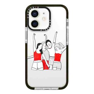 For iPhone 11 Simple Illustration Pattern Full Coverage Phone Case(Happy Friend B)