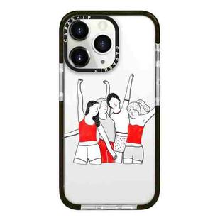 For iPhone 11 Pro Simple Illustration Pattern Full Coverage Phone Case(Happy Friend B)