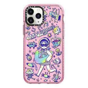 For iPhone 11 Pro Simple Illustration Pattern Full Coverage Phone Case(Summer Vacation A)