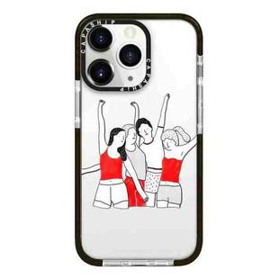 For iPhone 11 Pro Max Simple Illustration Pattern Full Coverage Phone Case(Happy Friend B)