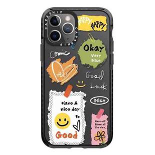 For iPhone 11 Pro Max Simple Illustration Pattern Full Coverage Phone Case(Happy Every Day D)
