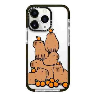 For iPhone 11 Pro Max Simple Illustration Pattern Full Coverage Phone Case(Capybara A)
