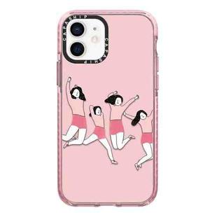 For iPhone 12 Simple Illustration Pattern Full Coverage Phone Case(Happy Friend A)
