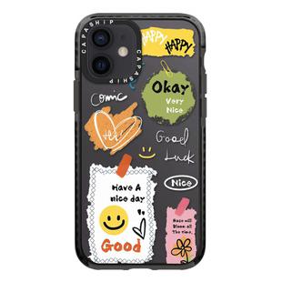 For iPhone 12 Simple Illustration Pattern Full Coverage Phone Case(Happy Every Day D)