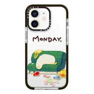 For iPhone 12 mini Simple Illustration Pattern Full Coverage Phone Case(Sleeping Duck A)
